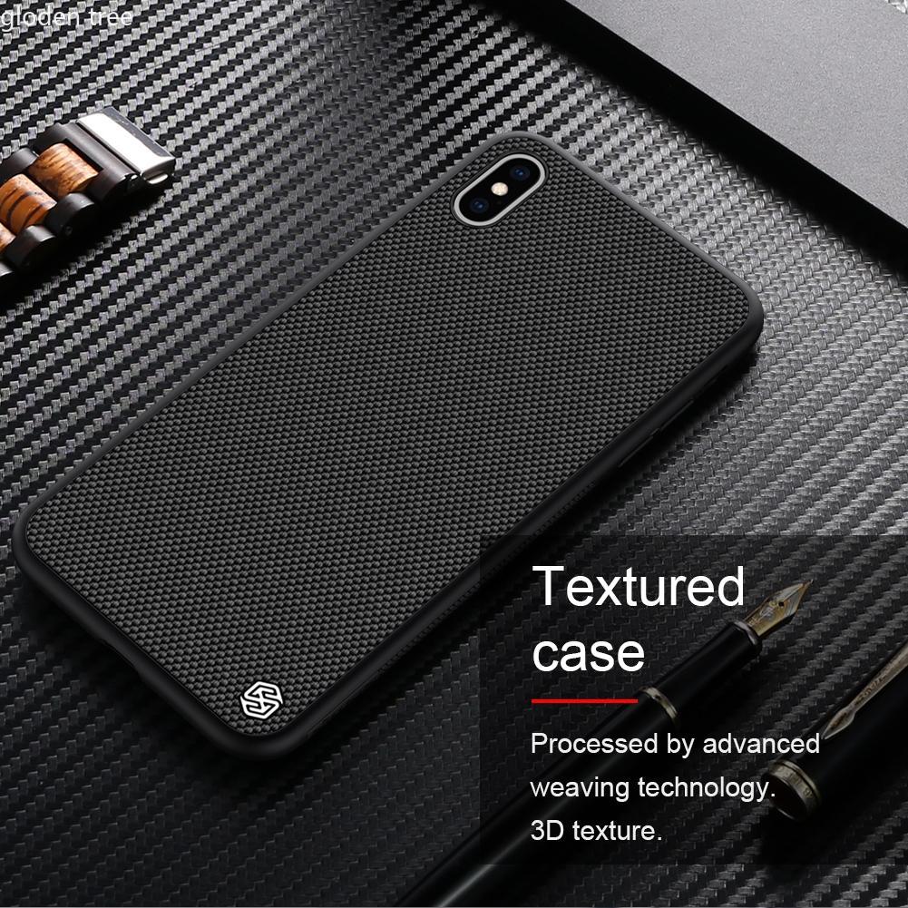Nillkin for iPhone X / Xs / XR / XS Max Textured Case, TPU+PC Durable Non-slip Thin and Light Nylon Fiber Back Cover Cases for iPhone Xsmax