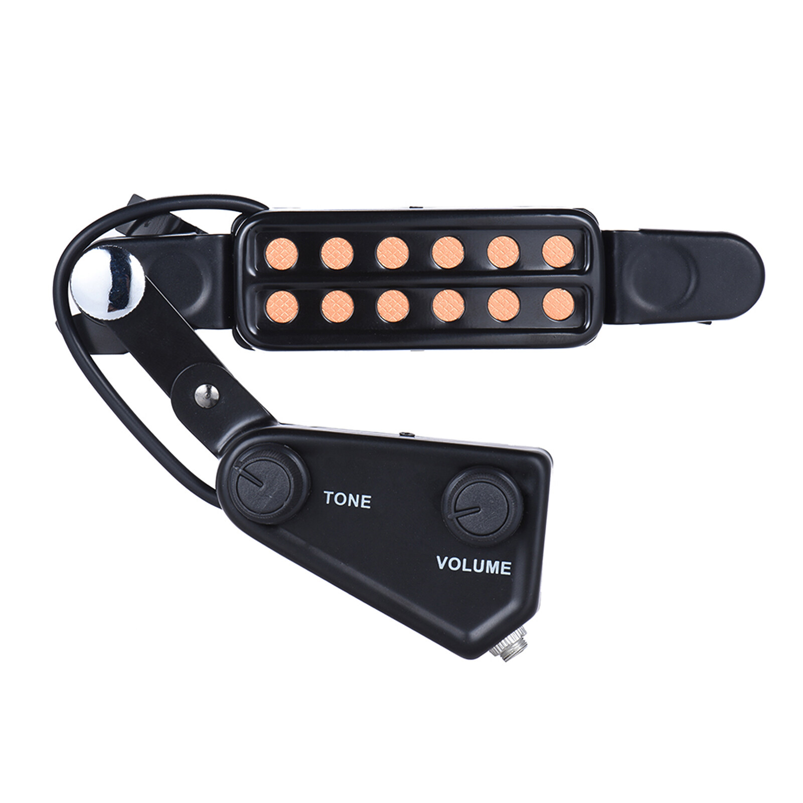 12-hole Acoustic Guitar Sound Hole Pickup Mag-netic Transducer with Tone Volume Controller Audio Cable