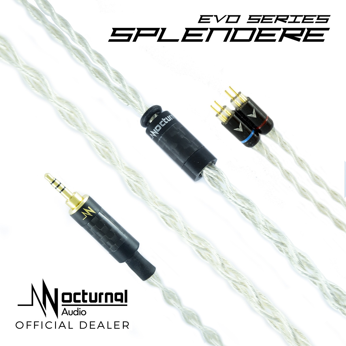 NocturnaL Audio Splendere 4-conductor Litz Silver Custom Cable for CIEMs, Shure, Westone, FiiO, iBasso, etc.