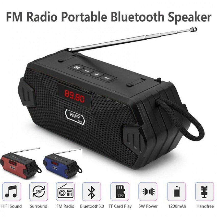 FM Radio Portable Bluetooth Wireless Speaker Outdoor Sport USB Stereo Speakers MP3 Subwoofer Loudspeaker With AUX TF