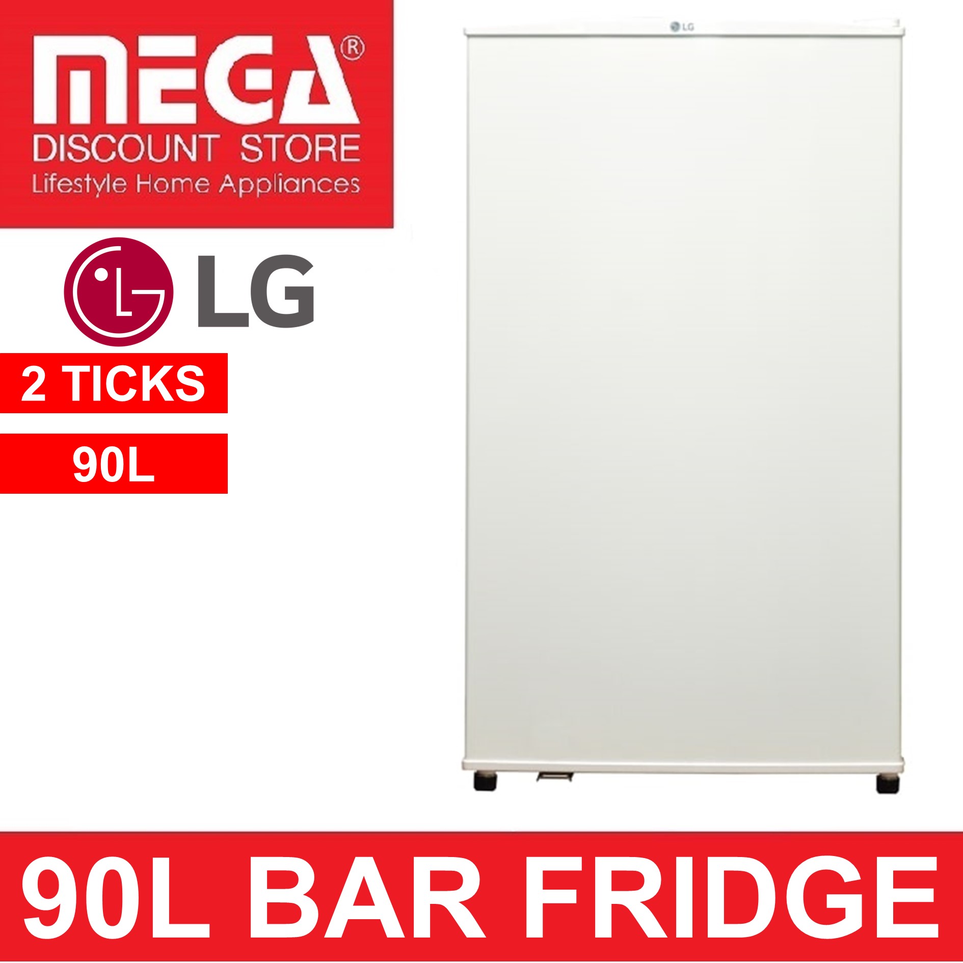 LG GL-131SQW 90L BAR FRIDGE (2 TICKS)