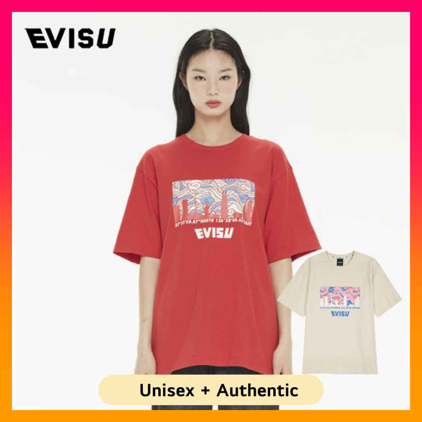 EVISU Cloud Print Loose Fit T shirt