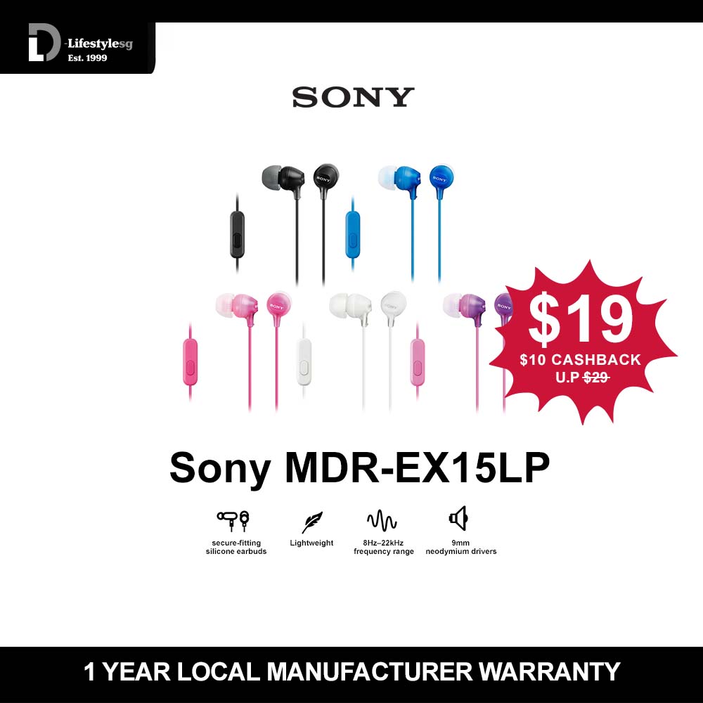 Sony MDR-EX15LP IN-EAR HEADPHONES
