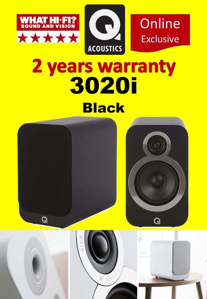 Q Acoustics 3020i  What HiFI 5 star Award Winning  (Black)