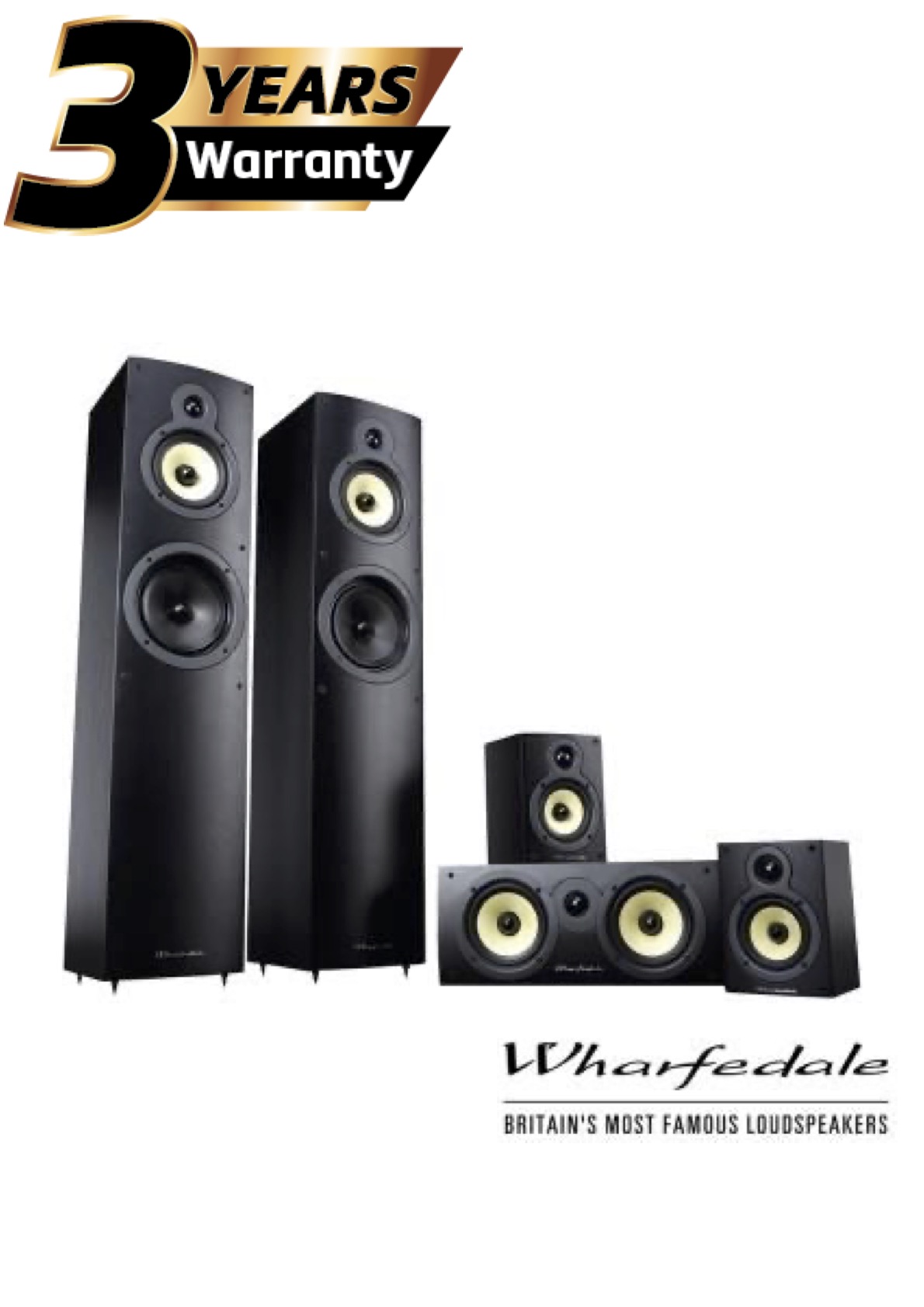 WHARFEDALE CRYSTAL 4 SYSTEM (BLACK), 3 YEAR WARRANTY