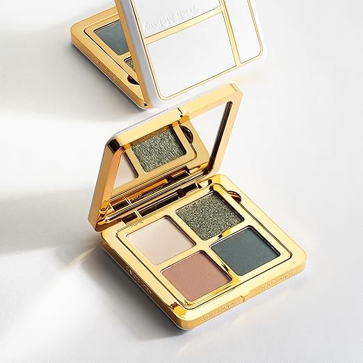 Trish McEvoy Gorgeous Eye Quad, Includes Classic Eye Shadows in Shell and Desire, Starry Eye Shadow in Mystique, and Eye Definer in Smoke, 1 Count